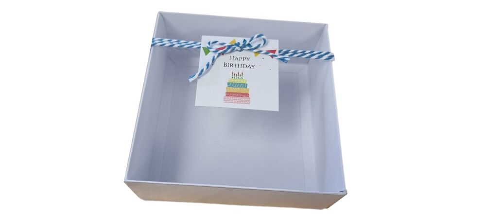 Birthday Bunting & Cake Square Swing Tags (Twine & Box are not included)- 5