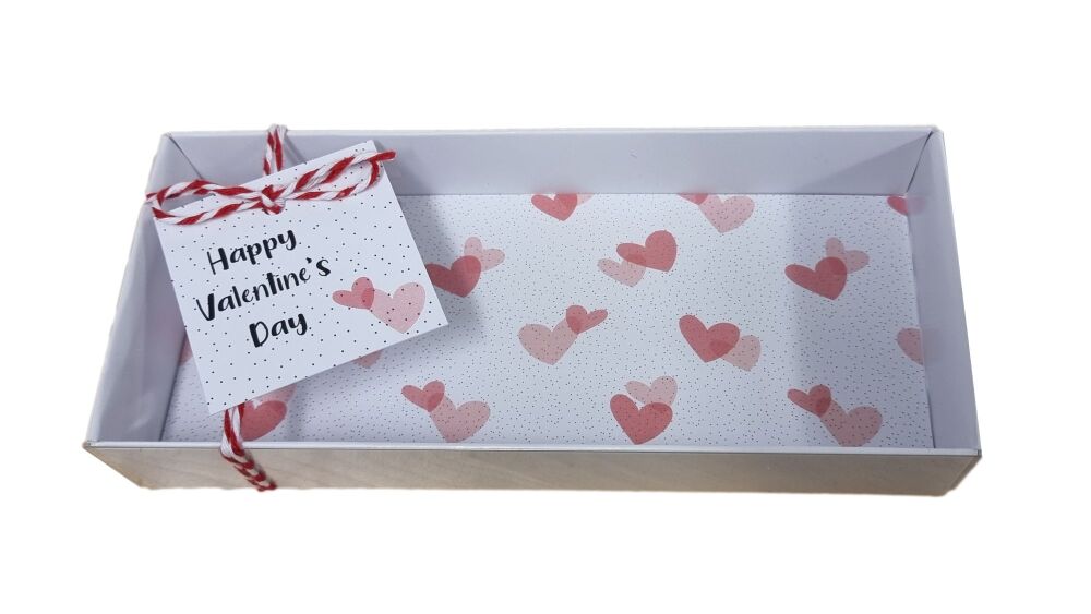 Valentines Printed Insert & Tag, White Base & Clear Lid (Twine not included