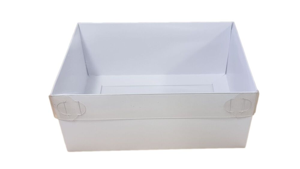 NEW White Deep C6 Cookie Box With Clear Lid - 165mm x 115mm x 70mm- Pack of