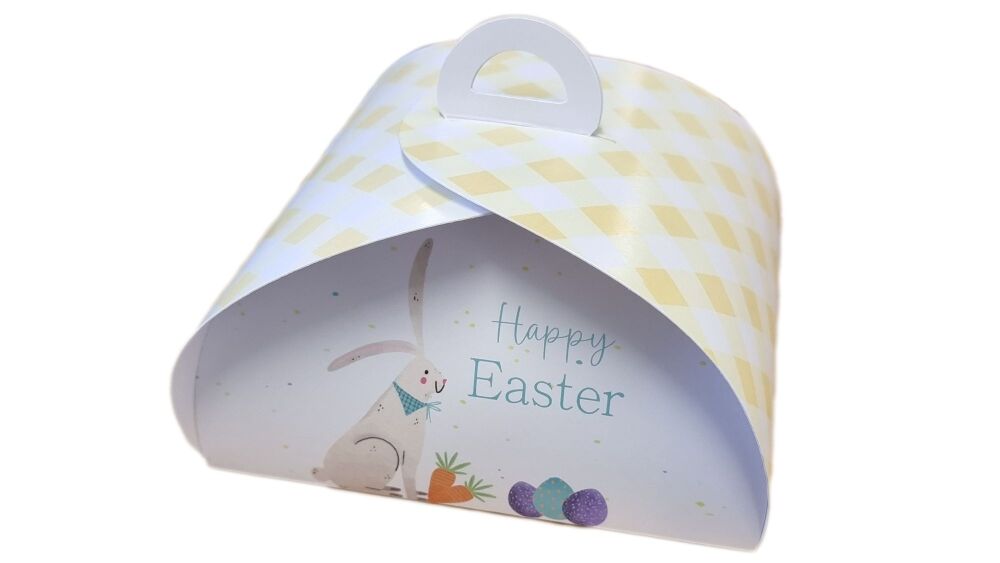 White Small Easter Day Print Patisserie Box -145mm x 95mm x 70 mm - Pack of
