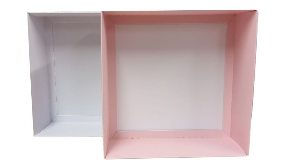 XL Square Hamper Box With Clear Lid ( Colour to be chosen)- 230mm x 230mm x 90mm - Pack of 10