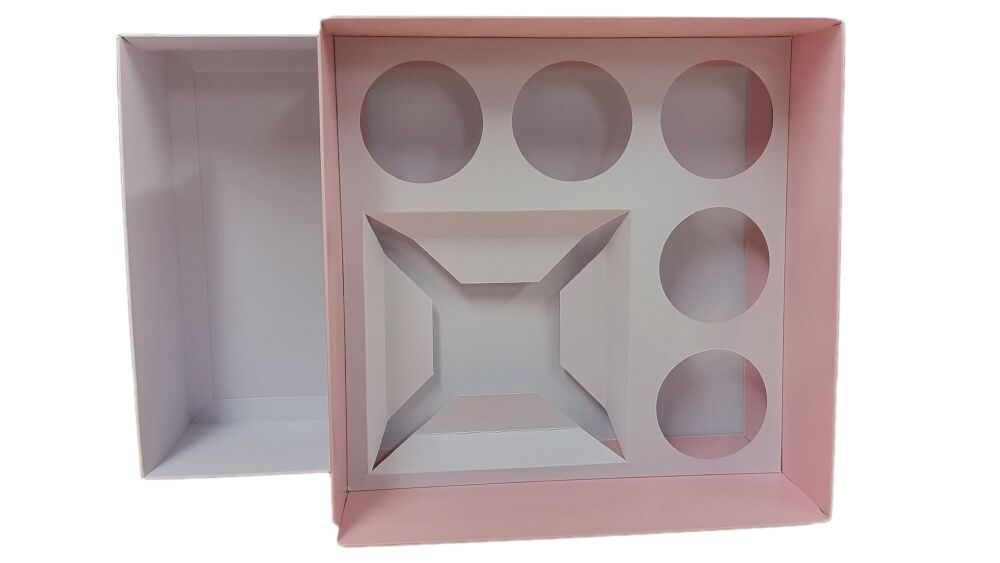 White Square Bento Box with Insert and Clear Lid (Colour to be chosen)- 230