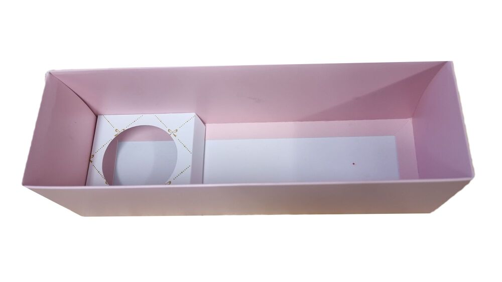 Boutique  90mm Deep Long Rectangle Box with Single Cupcake Insert and Clear Lid (Colour to be chosen) - 270mm x 80mm x 90mm - Pack of 10