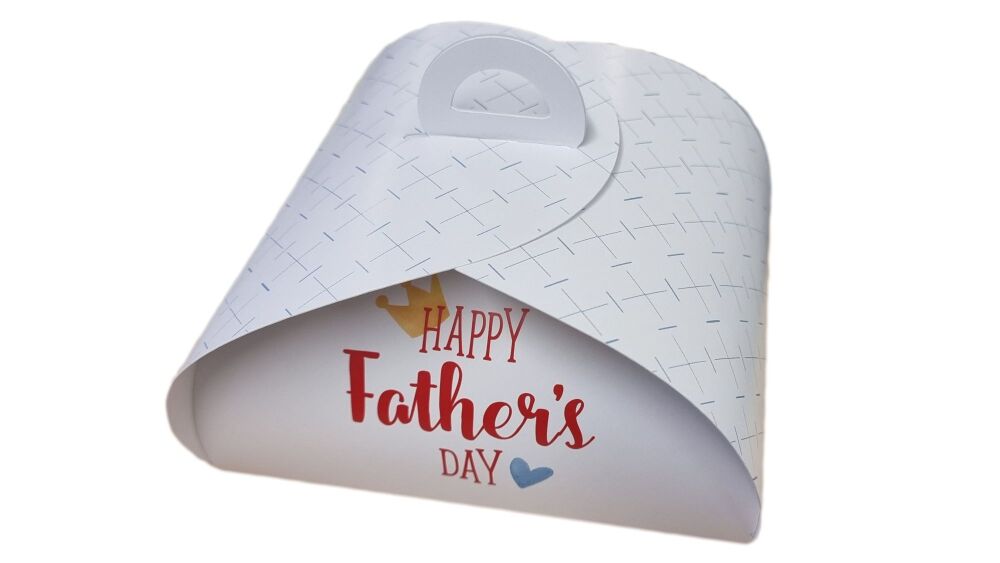White Small Father's Day Print Patisserie Box -145mm x 95mm x 70 mm - Pack 