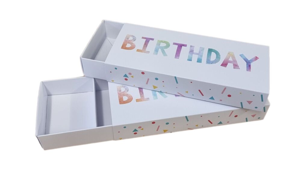 Birthday Rectangle Range With Printed Sleeve (Style to be chosen & price will vary) 175mm x 75mm x 30mm- Pack of 10