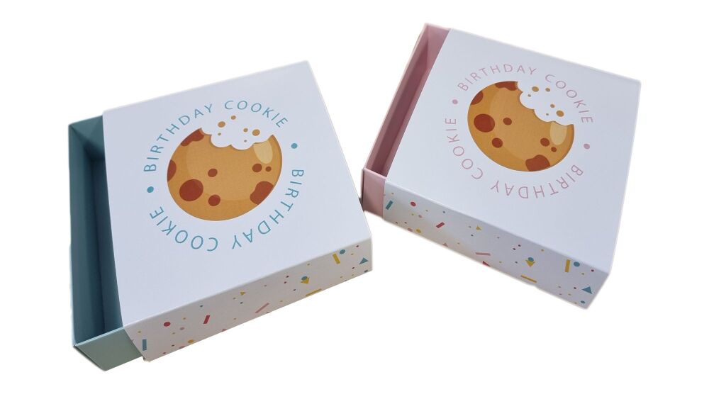 Large Square Birthday Cookie Box with Printed Full Sleeve -Pk of 10 155mm x