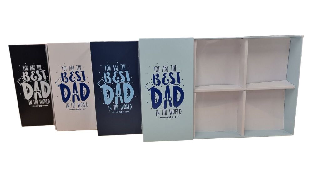 Father's Day 6PK Large Brownie/Biscuit Box With Clear Lid, Foiled Belly Ban