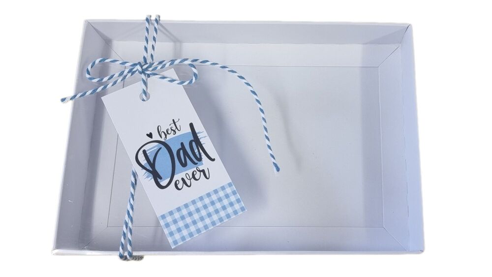 Father's Day Gingham Rectangle Swing Tags (Twine & Box not included)- 80mm x 35mm - Pack of 10