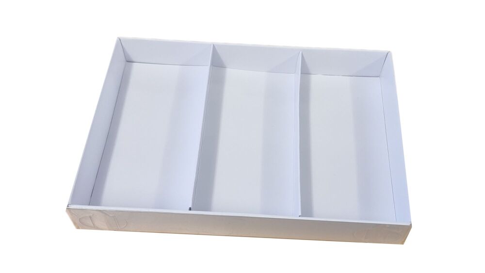White C6 Box with Row Insert & Clear Lid- (Colour to be chosen) 165mm x 115