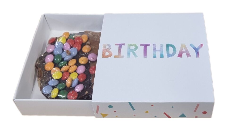 Happy Birthday Single Cookie Box With Printed Candle Sleeve - 93mm x 93mm x
