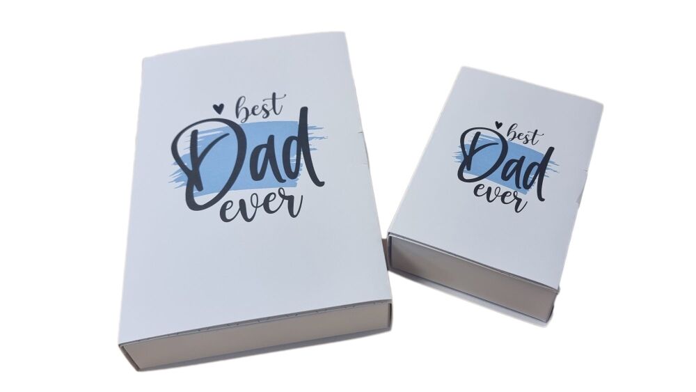 Best Dad Ever Libro Cavity Box Range  with Printed Full Sleeve & White Base 165 x 115 x 26mm / 115 x 80 x 30mm (Style to be chosen & price will va