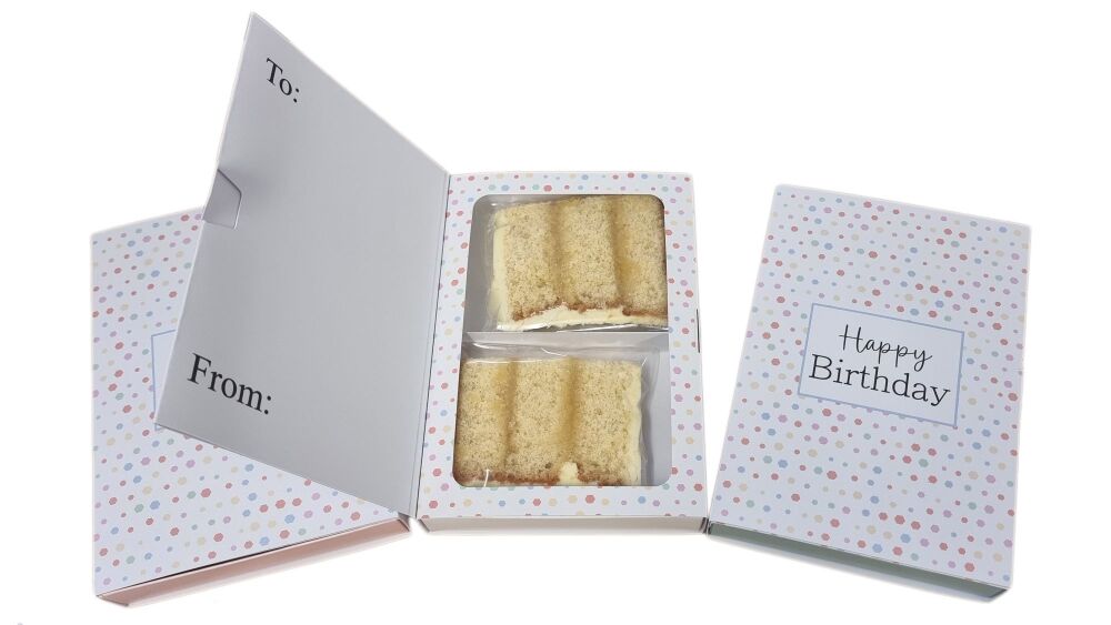 Happy Birthday Libro Cavity Box with Printed Full Sleeve & Coloured Base 165mm x 115mm x 26mm (Colour to be chosen ) Pk of 10