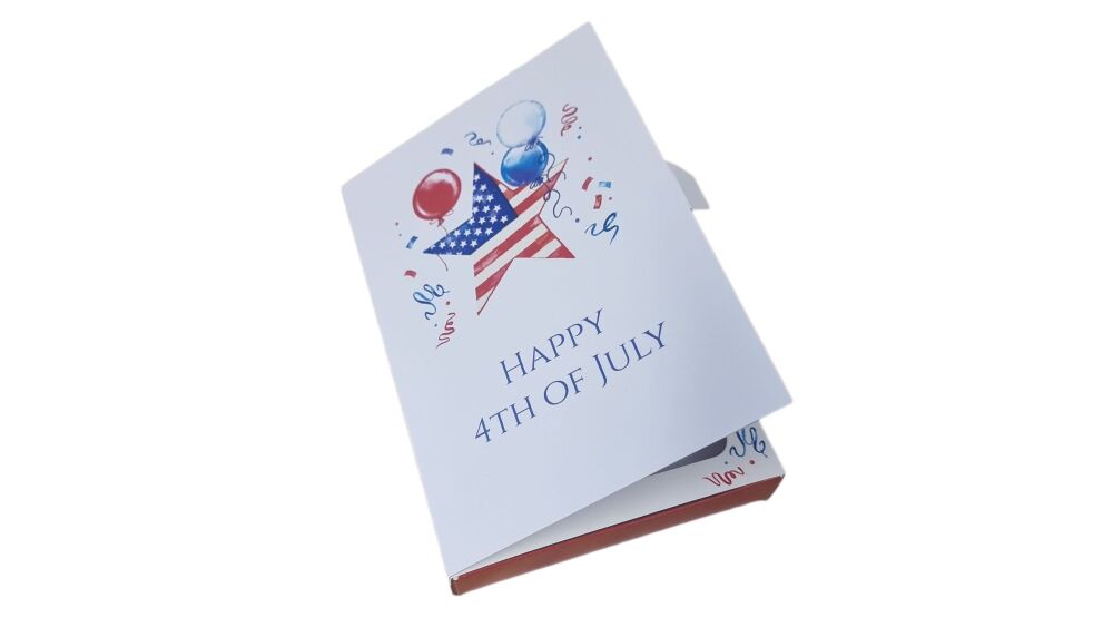 4th of July  Libro Cavity Box with Printed Full Sleeve & Red Base 165mm x 115mm x 26mm Pk of 10