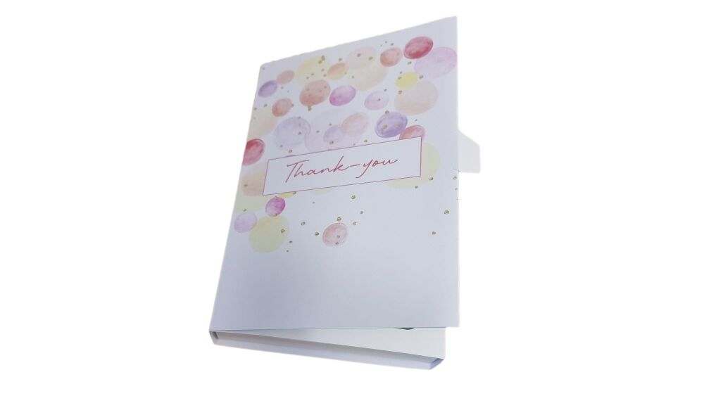 Thank-You  Libro Cavity Box with Printed Full Sleeve & White Base 165mm x 1