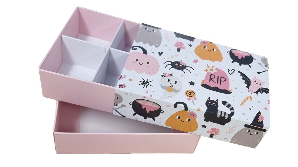 Pink Halloween Colourful  printed Sleeve Small Rectangle Range (Style to be chosen & price will vary) 115mm x 85mm x 30mm- Pack of 10