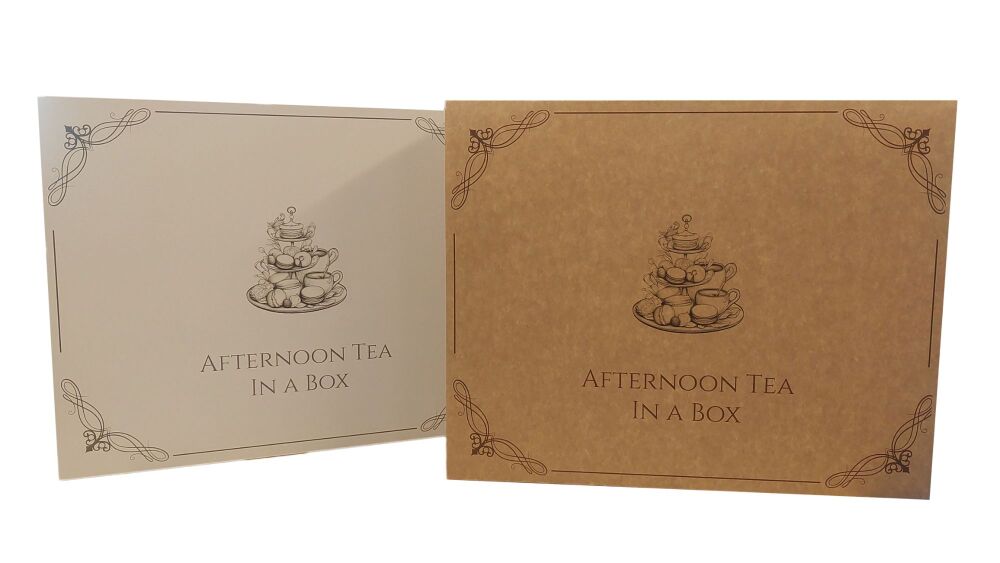 Afternoon Tea In A Box with Printed Sleeve (Colour to be chosen)- 315mm x 250mm x 90mm- Pack of 10