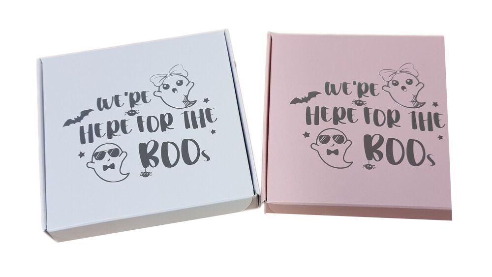 Halloween Tamper Proof Single Cookie Box , Silver Foiled  (Colour to be chosen) - 100mm x 100mm x 20mm - Pack of 10