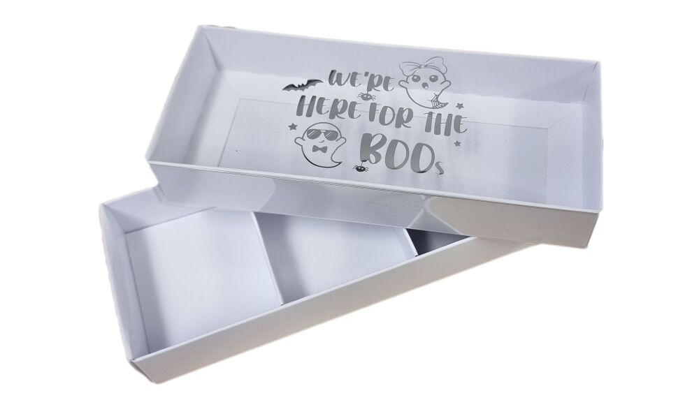 Halloween White Geo/Cakesicle Cookie Box With Grey Foiled 