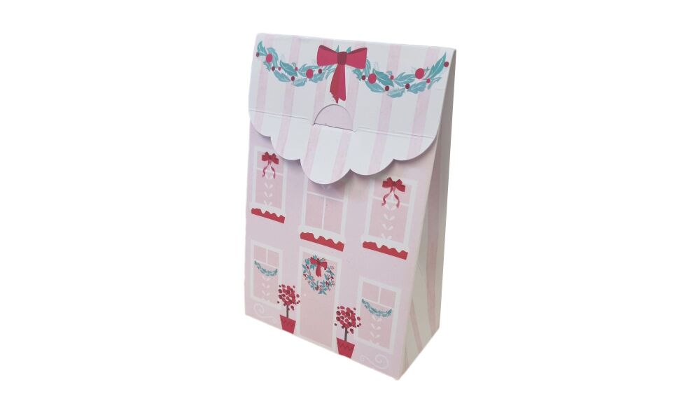 Christmas House Print Taper Box -100mm x 50mm x 140 mm - Pack of 10