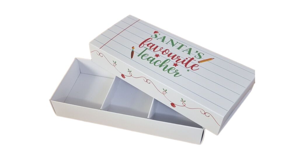 Santa's Favourite Teacher Rectangle Range With Printed Sleeve (Style to be 