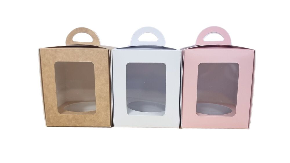 Single Cupcake Box with Aperture Window -80mm x 80mm x 100 mm - (Colour to be chosen) Pack of 10