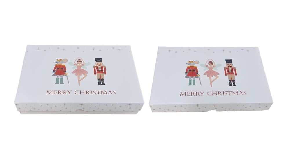 Nutcracker Printed Lid with White Base-(Size to be chosen &  price will var