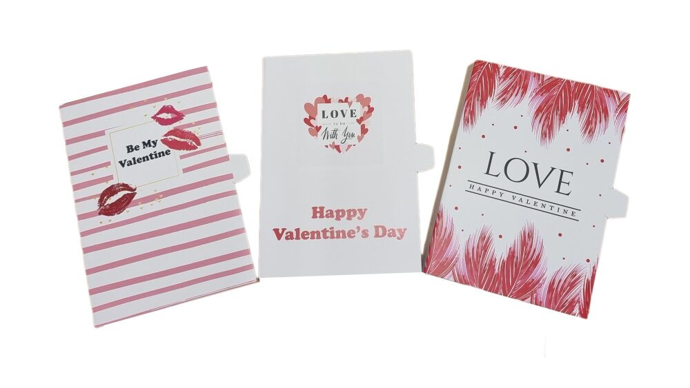 Valentine's C6 Libro Cavity Box with Printed Full Sleeve, Acetate Window, White Base & Insert (Design to be chosen) 165mm x 115mm x 26mm -  Pack of 10