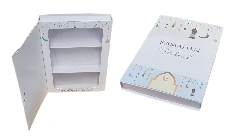 Ramadan C6 Libro Box Range with Printed Sleeve, White Base, Acetate Window & Insert (Style to be chosen & price will vary)  115mm x 8