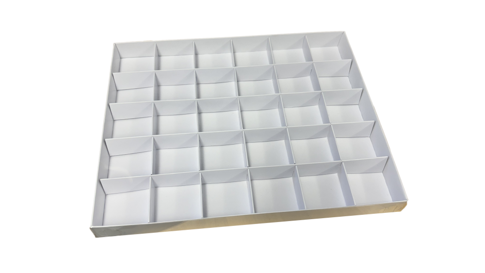 30 Day Cavity Rectangle Box With White Base, White Insert Clear Lid - 315mm x 250mm x 30mm - Pack of 5