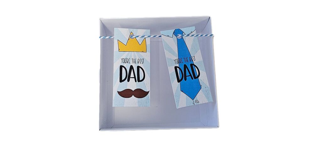Father's Day Duo Rectangle Swing Tags (Twine & Box not included)- 80mm x 35mm - Pack of 10