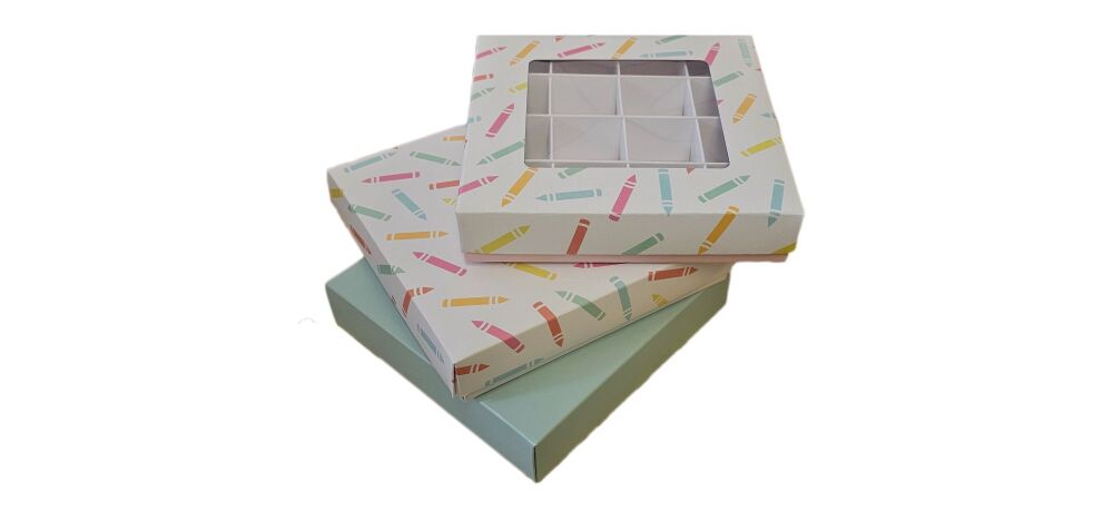 Teacher's 16pk Chocolate Box with Printed Full lid/Window Lid & Coloured Ba