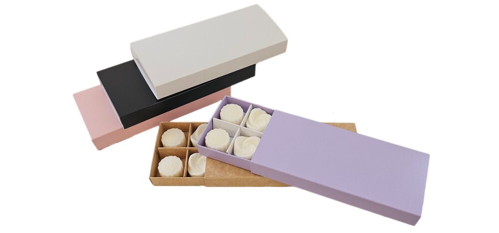10pk Wax Melt Box with Sleeve &  Inserts (Colour to be chosen)- 160mm x 70mm x 20mm - Pack of 10