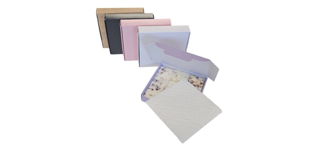 9pk Tamper Proof Wax Melt Box with Insert & Cushion Padding  (Colour to be chosen) - 100mm x 100mm x 20mm - Pack of 10