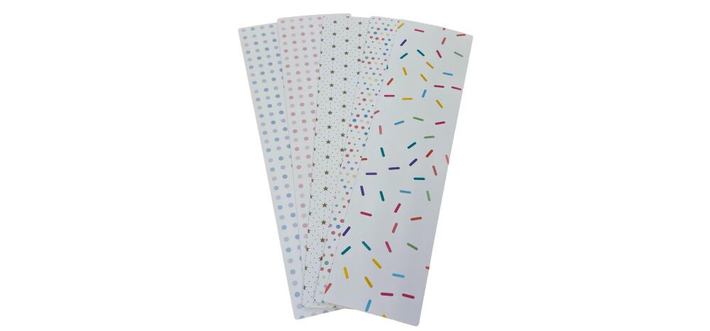 Generic Print Cookie Backing Card & Cellophane Bag -(H)260 x (W)65mm - 10Pk