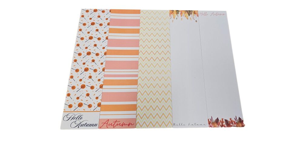 Autumn Print Cookie Backing Card & Cellophane Bag - (H)260 x (W)65mm - 10Pk