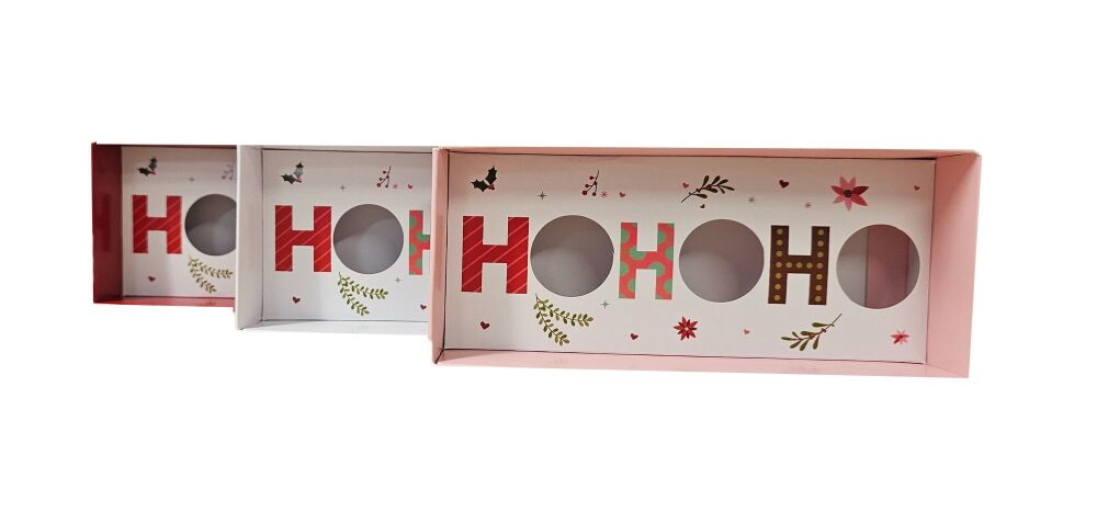 Christmas Ho, Ho, Ho, 3pk Truffle/Brigadeiro Box With Printed Insert and Cl