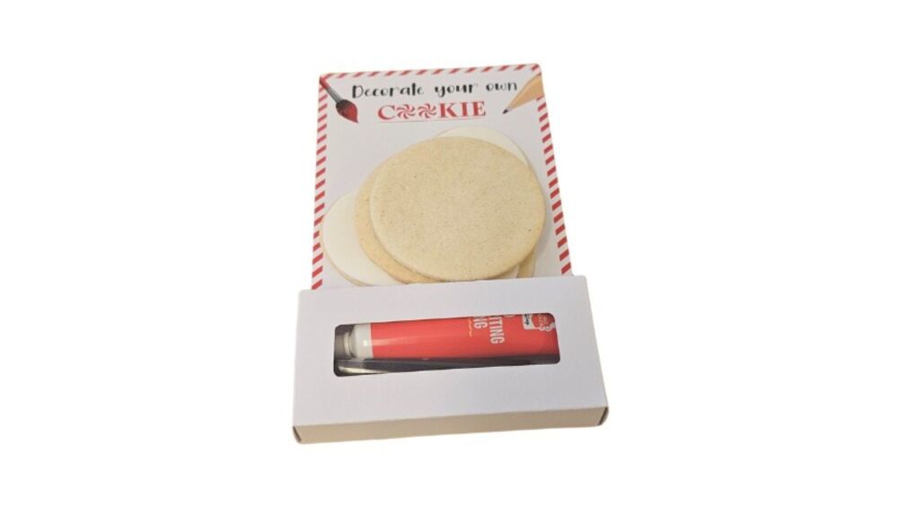 Decorate Your Own Cookie Backing Card, Icing Tube Box & Cellophane Bag - (H)175 x (W)120mm - 10Pk