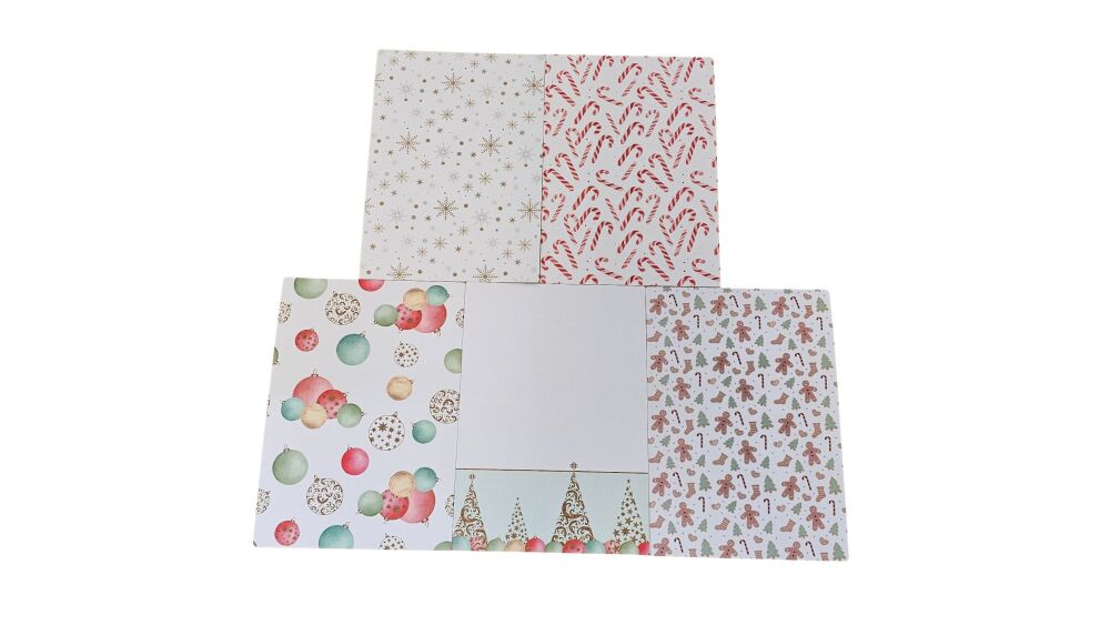 Christmas Print Cookie Backing Card & Cellophane Bag - (H)175 x (W)120mm - 10Pk