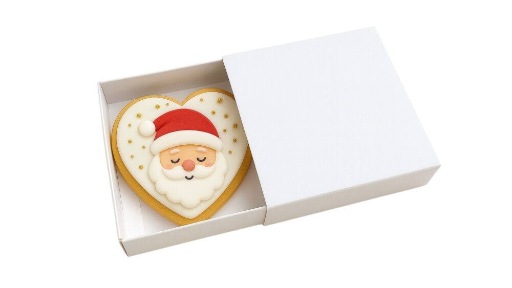New Medium Square Cookie Box With Board Sleeve - 120mm x 120mm x 22mm - Pack of 10