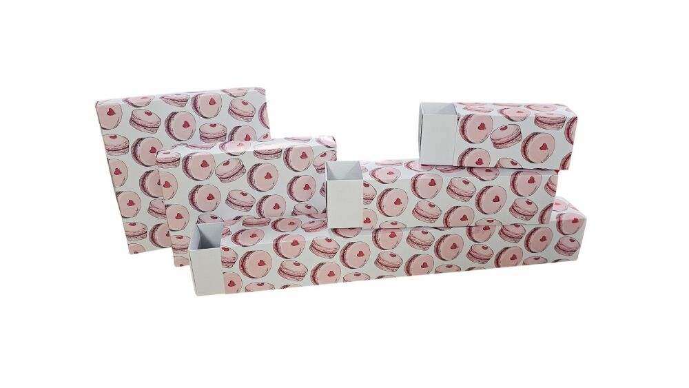 Selection of Valentine's Print Macaron Boxes(size to be chosen and price will vary) - Pack of 10