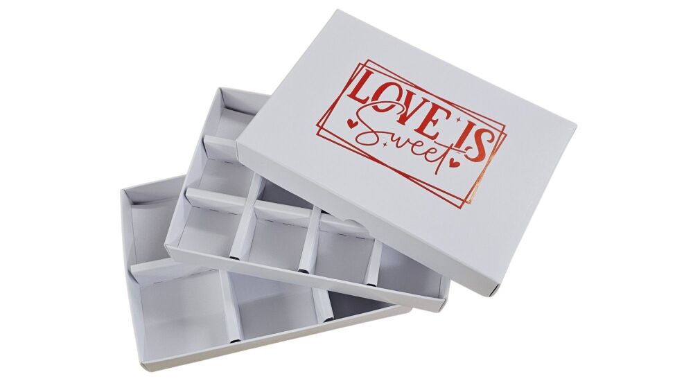 Valentine's White C6 Box with Red Foiled 