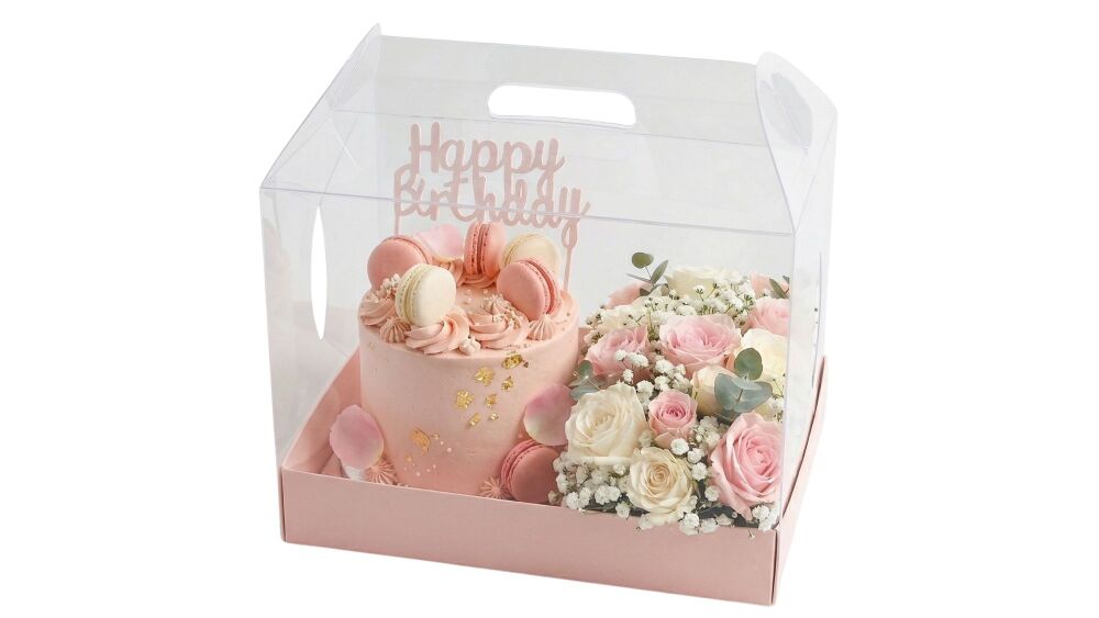 Luxury Handle Gift Box with Divider &mdash; 6" Cake | 200mm Tall