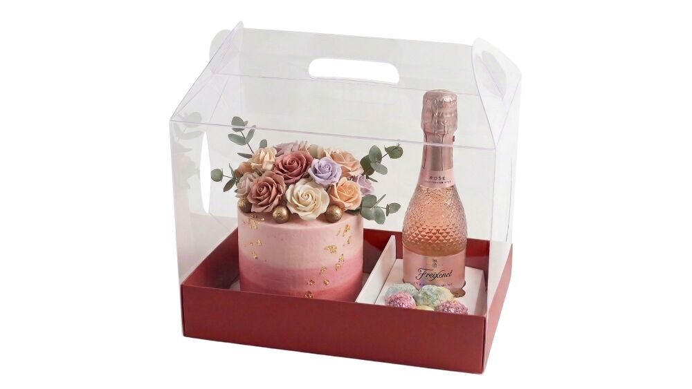 Luxury Handle Gift Box with Divider & Cupcake Insert &mdash; 6" Cake | 200mm Tall