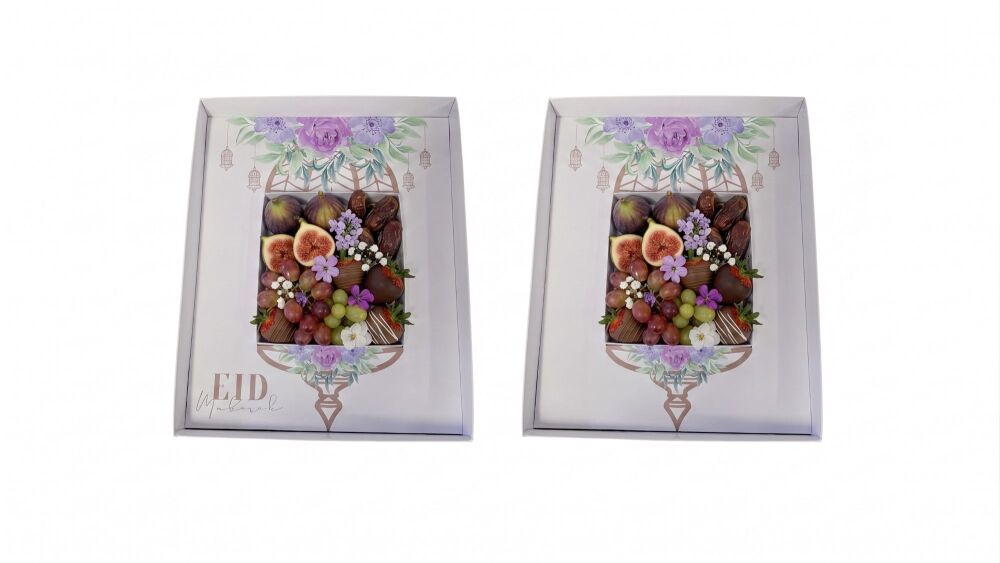 Eid/No Wording &mdash; Lantern Printed Removable Insert & Clear Lid | 315mm x 250mm x 55mm sold in 1, 5 and 10