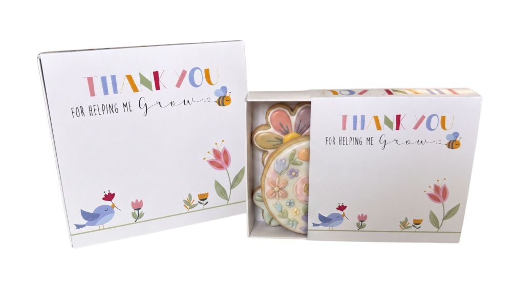'Thank You for Helping Me Grow' Square Cookie Box with Sleeve