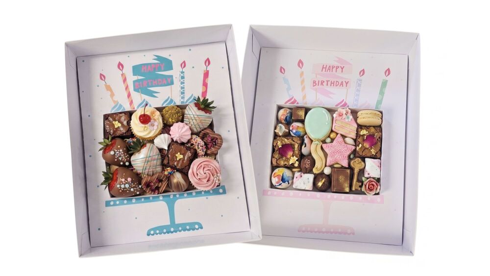 Birthday Cake Fillable Hamper Box - 315 x 250 x 90mm