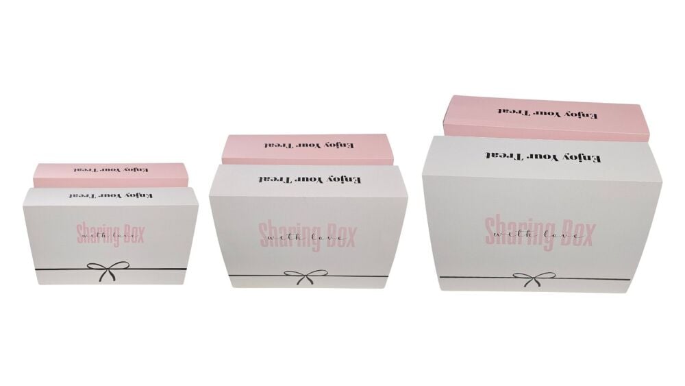 Sharing Box With Love Sleeve Gift Box & Base - 240 x 155 x 50mm/250 x 195 x 70mm - 10Pk