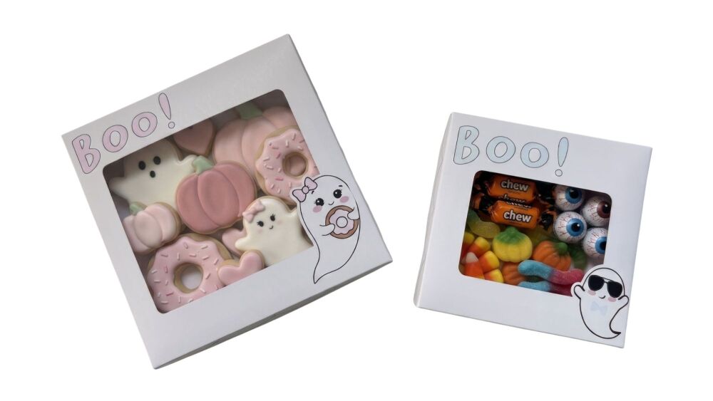 Halloween 'BOO!' Square Box with Printed Aperture Lid