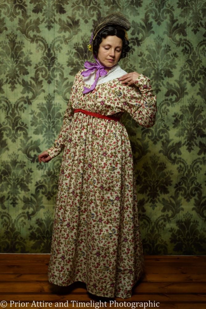 Regency day dress cotton size 10-16