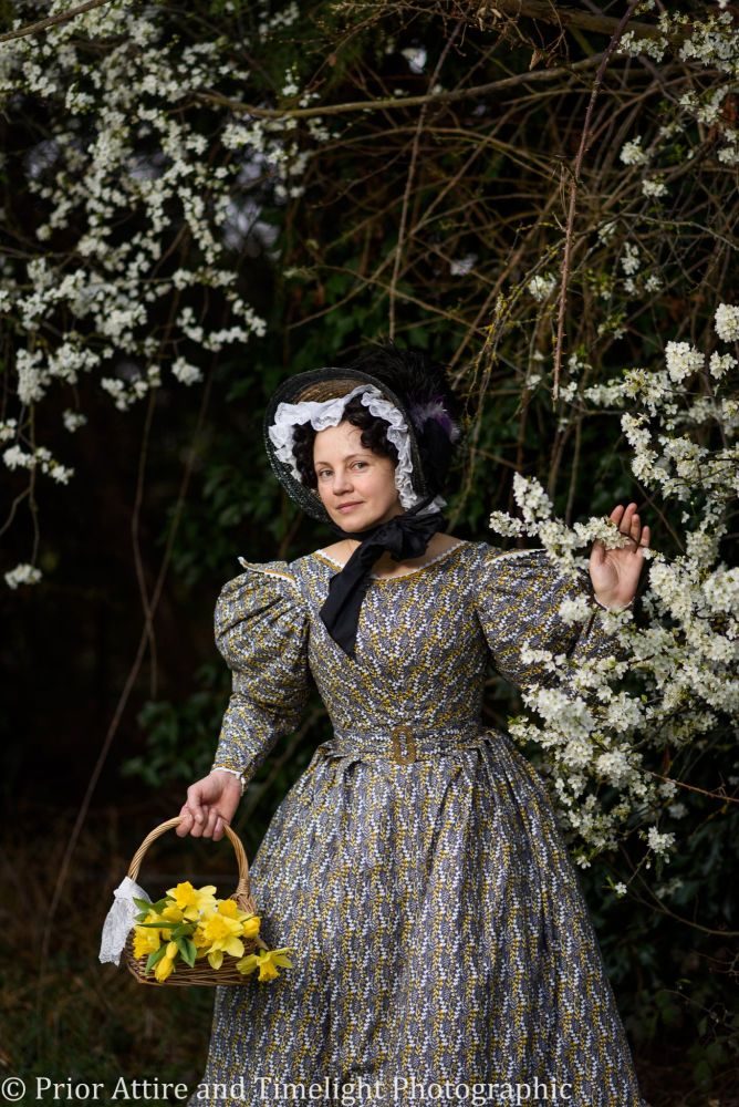 Romantic era day dress cotton size 10